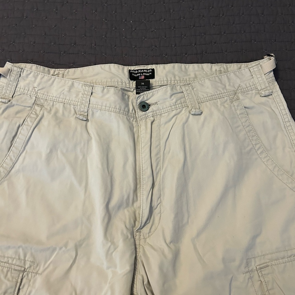 Polo Ralph Lauren Light Beige Military Surplus Ripstop Cargo Shorts. Sz 36. - Picture 3 of 7